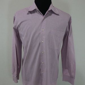 Alan Flusser Purple-Pink-Red Striped LS Size Large